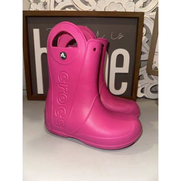 CROCS Other - Crocs Kids Handle It Rain Boot Size J2 Pink Waterproof Slip On 12803 Youth 2